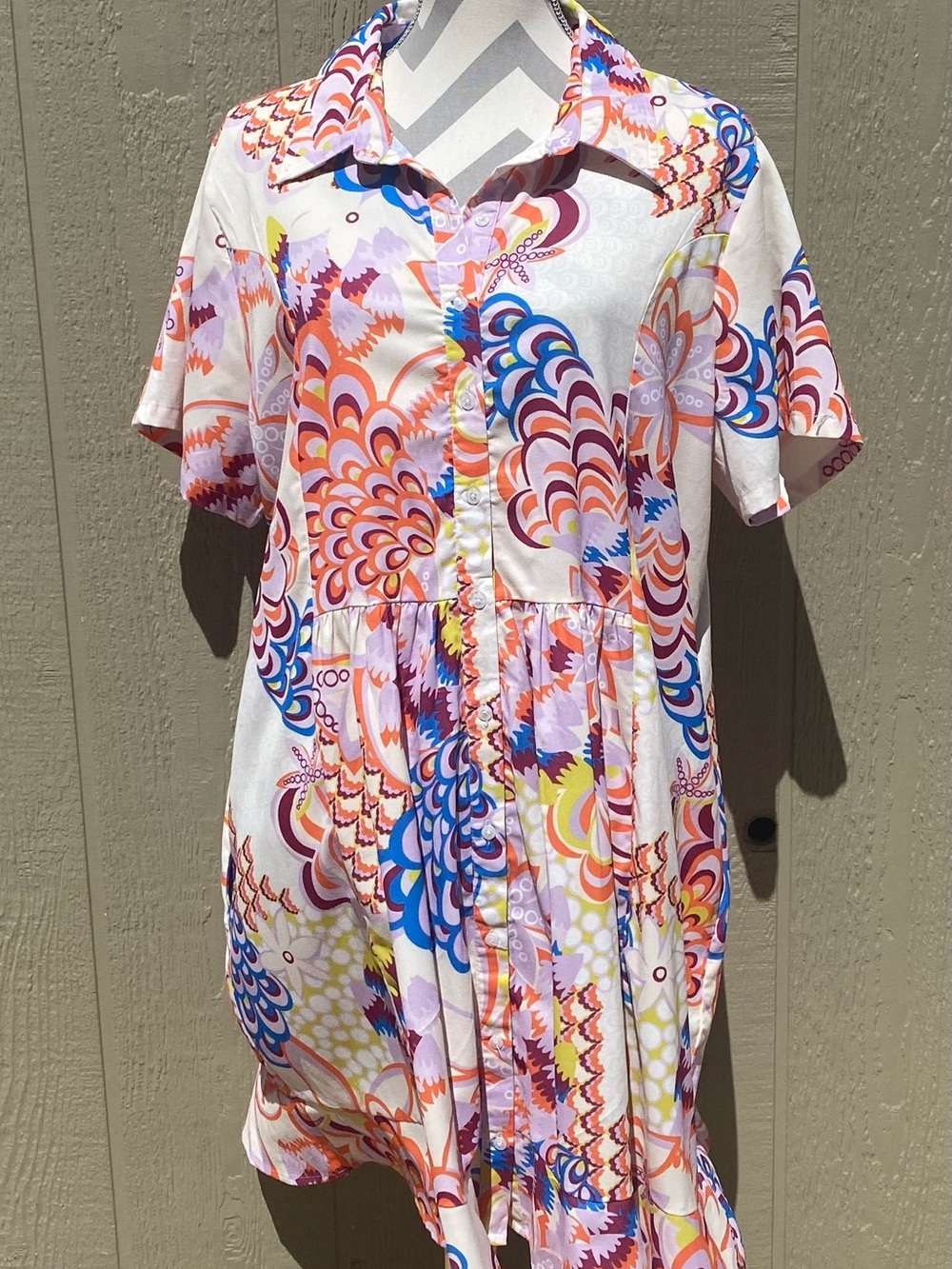 Tolani XL Multicolor Retro Print Mini Dress